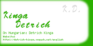 kinga detrich business card